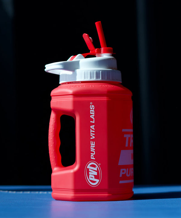 PVL® PURPOSE 1.89L Flip-N-Sip Gym Jug / Bottle (Red)